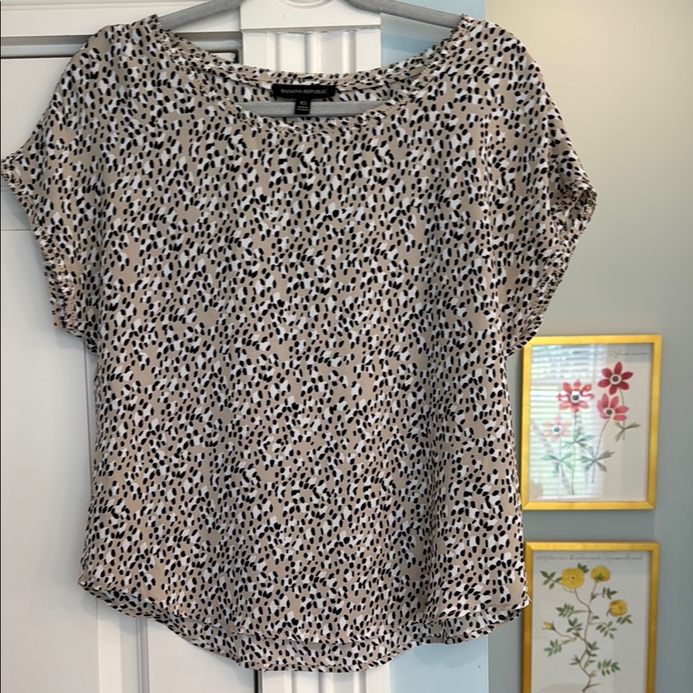 Banana Republic Black Short Sleeve Relaxed Blouse